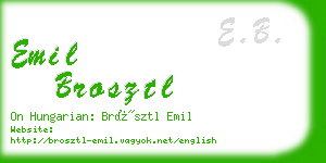 emil brosztl business card